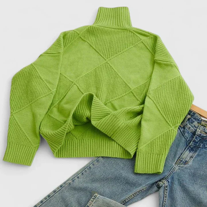 OFYN | Rutmönstrad Stickad Tröja